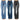 Ladies High Waist Long Jeans Patch Pockets