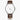 Stylish Classic Leather Strap Quartz Watch (Silver)