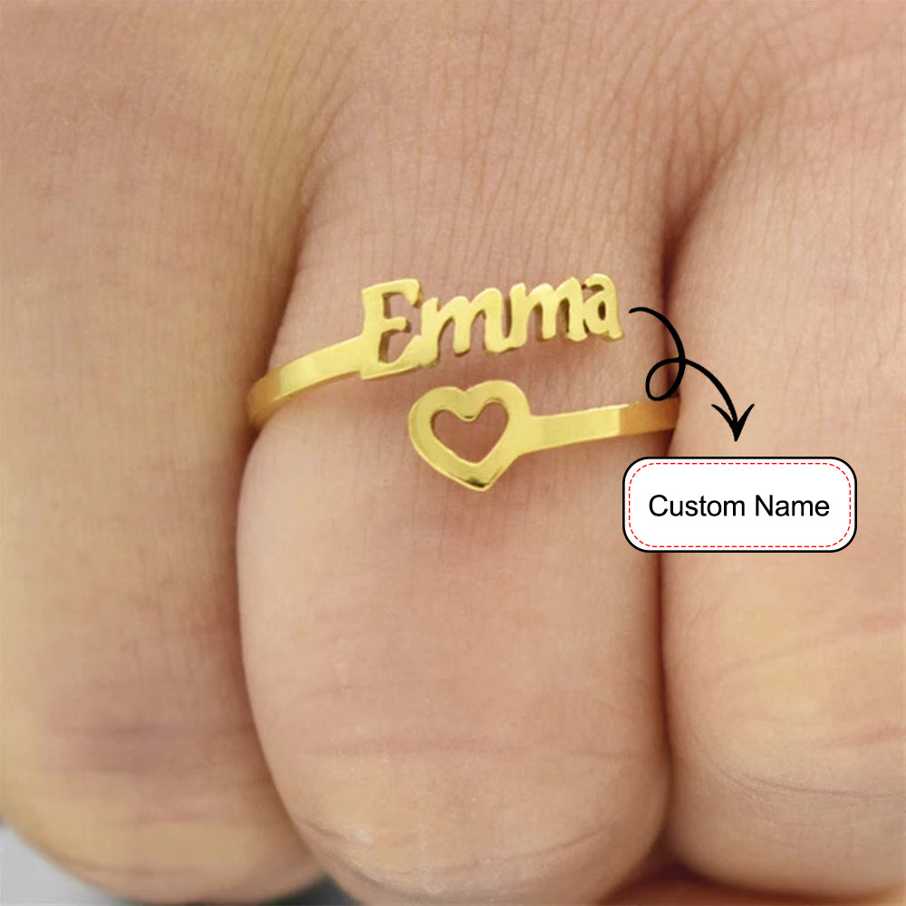 Heart Name Ring- Copper