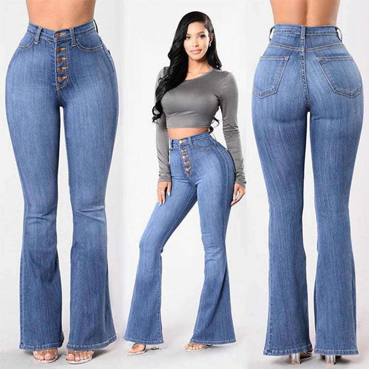 High-waisted Wide-leg Women's Jeans