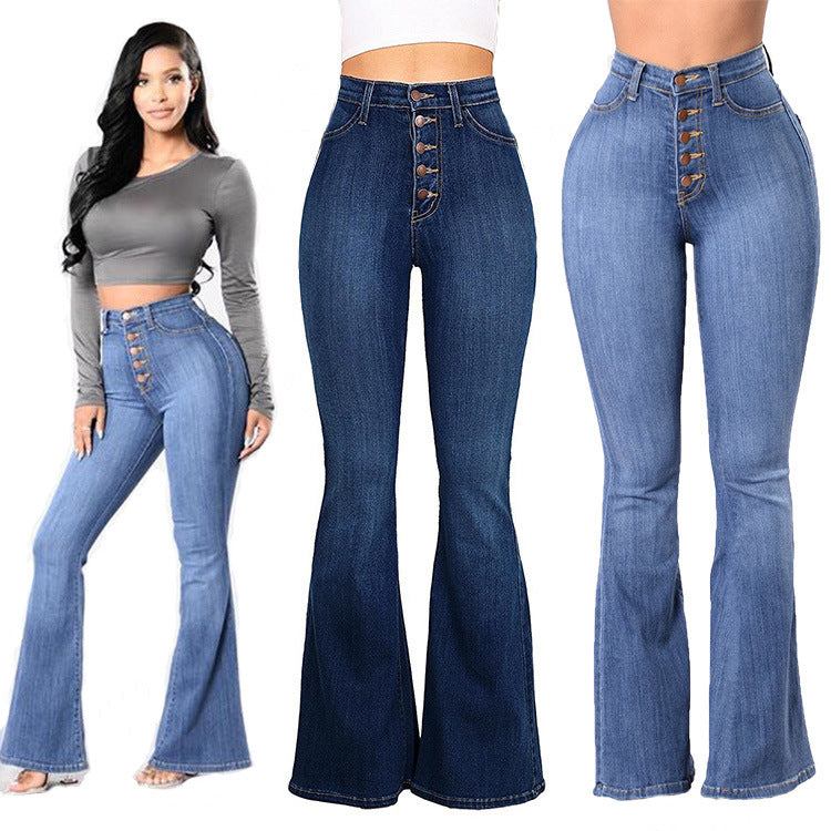 High-waisted Wide-leg Women's Jeans