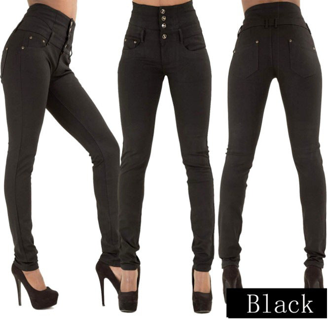 High waist stretch ankle jeans