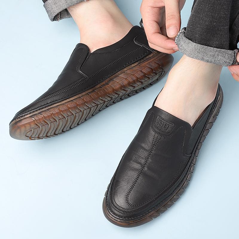Men's Leather Shoes Soft Bottom Beef Tendon Bottom
