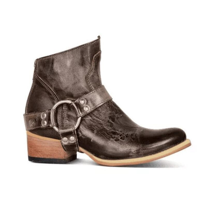 Women's short classic leather boots