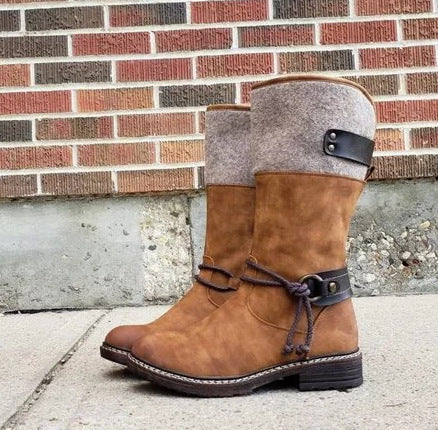 Calf length snow boots