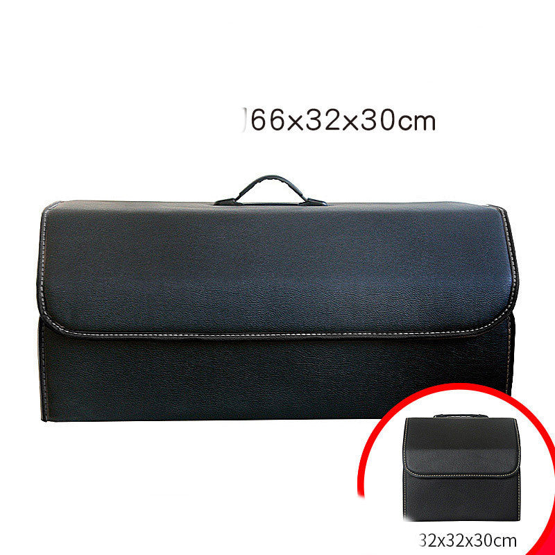 Foldable leather storage box car organizer