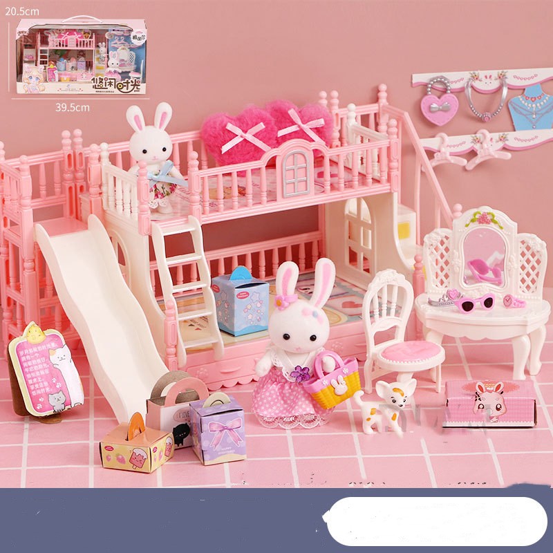 Bunny Bedroom Kitchen Girl Doll Cake Play House Children's Toys