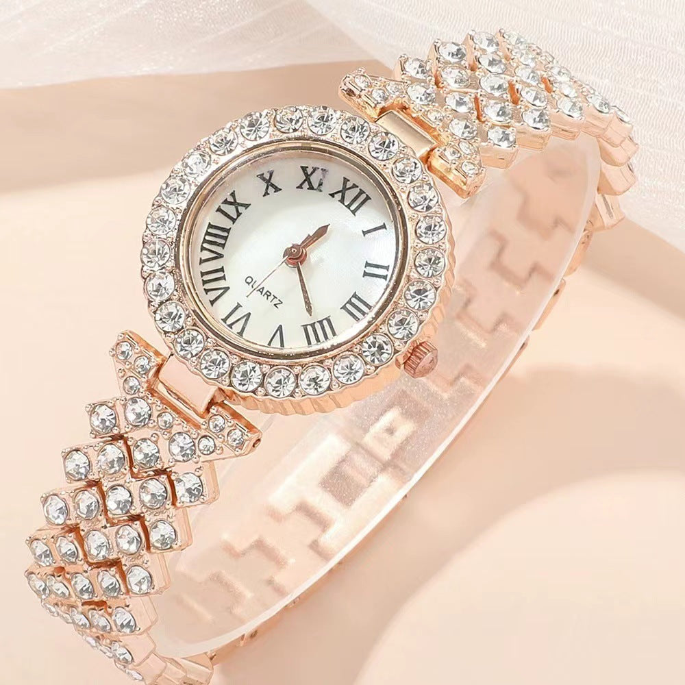 Diamond Women's Bracelet Watch Luxury Fashion Gift Box Watch Bracelet Six-piece Set