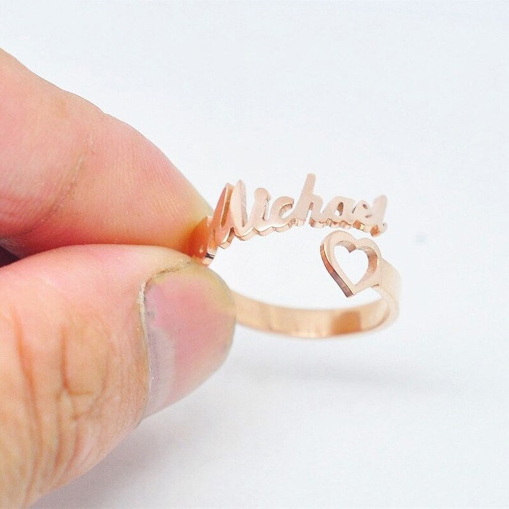 Heart Name Ring- Copper