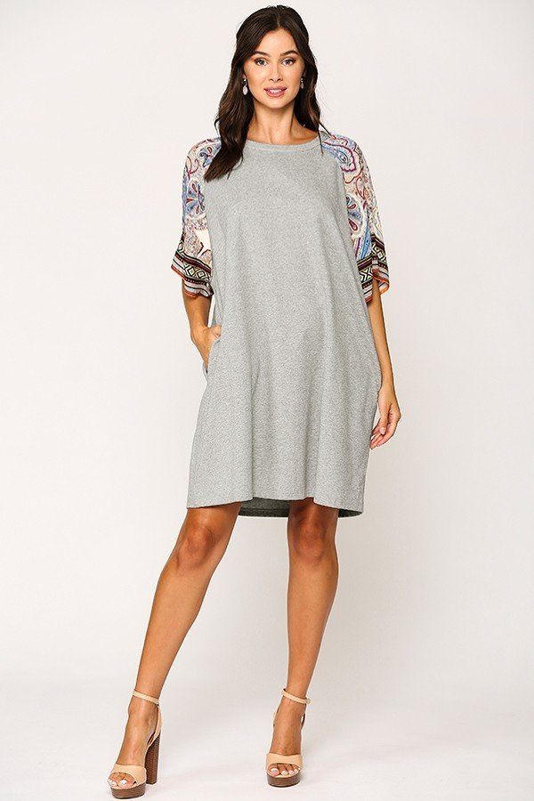 Solid Side Pocket Shift Dress