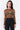 Brown Leopard Print Sheer Mesh Crew Neck Long Sleeve Bodysuit